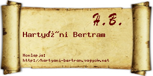 Hartyáni Bertram névjegykártya